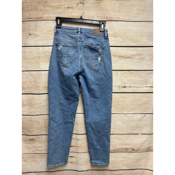 American Eagle Womens Mom Jeans Size 0 Regular Medium Wash Denim Straight - Picture 3 of 16